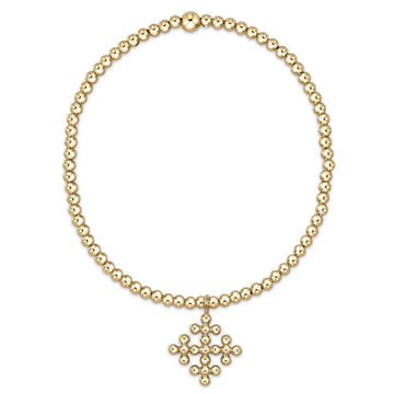 Enewton Extends Classic Gold 2.5mm Bead Bracelet Classic Beaded Signature Cross Encompass Gold Charm