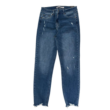 Tractr Jeans Mona- High Rise- Torn Indigo