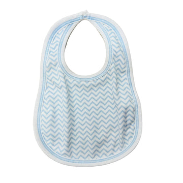 Magnolia Baby Blue Chevron Bib