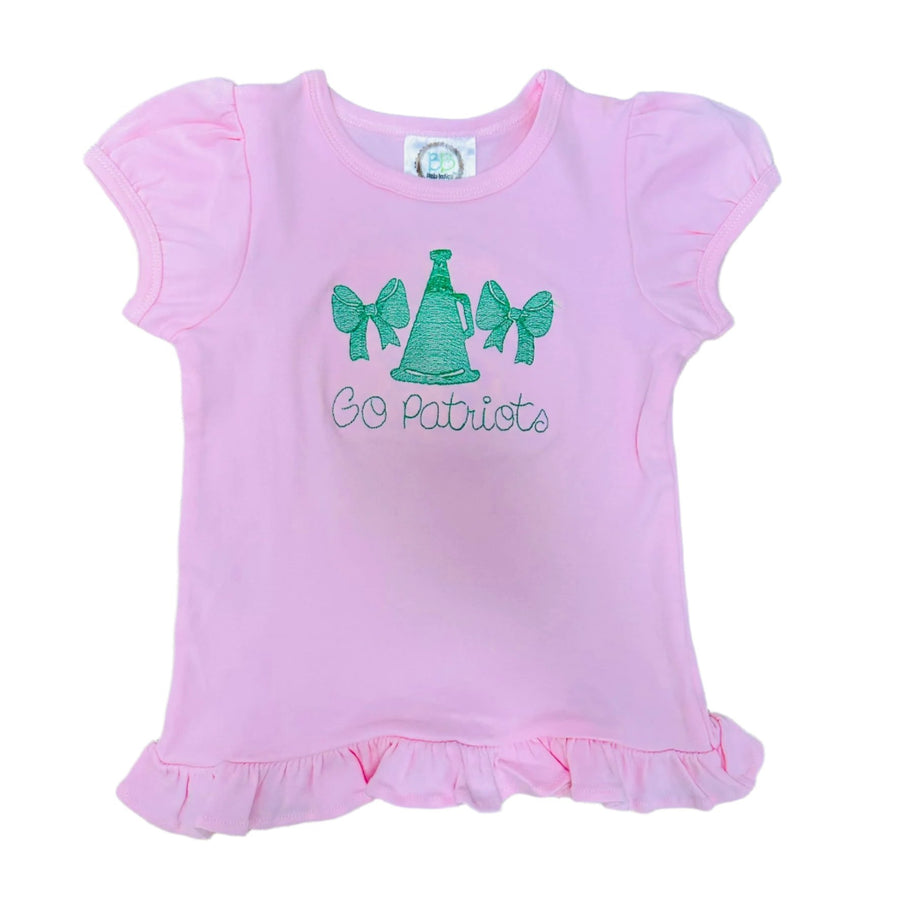 Pinewood Cheer Embroidery Ruffle Shirt