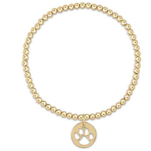 Enewton Classic Gold 3mm Bead Bracelet Paw Print Gold Disc