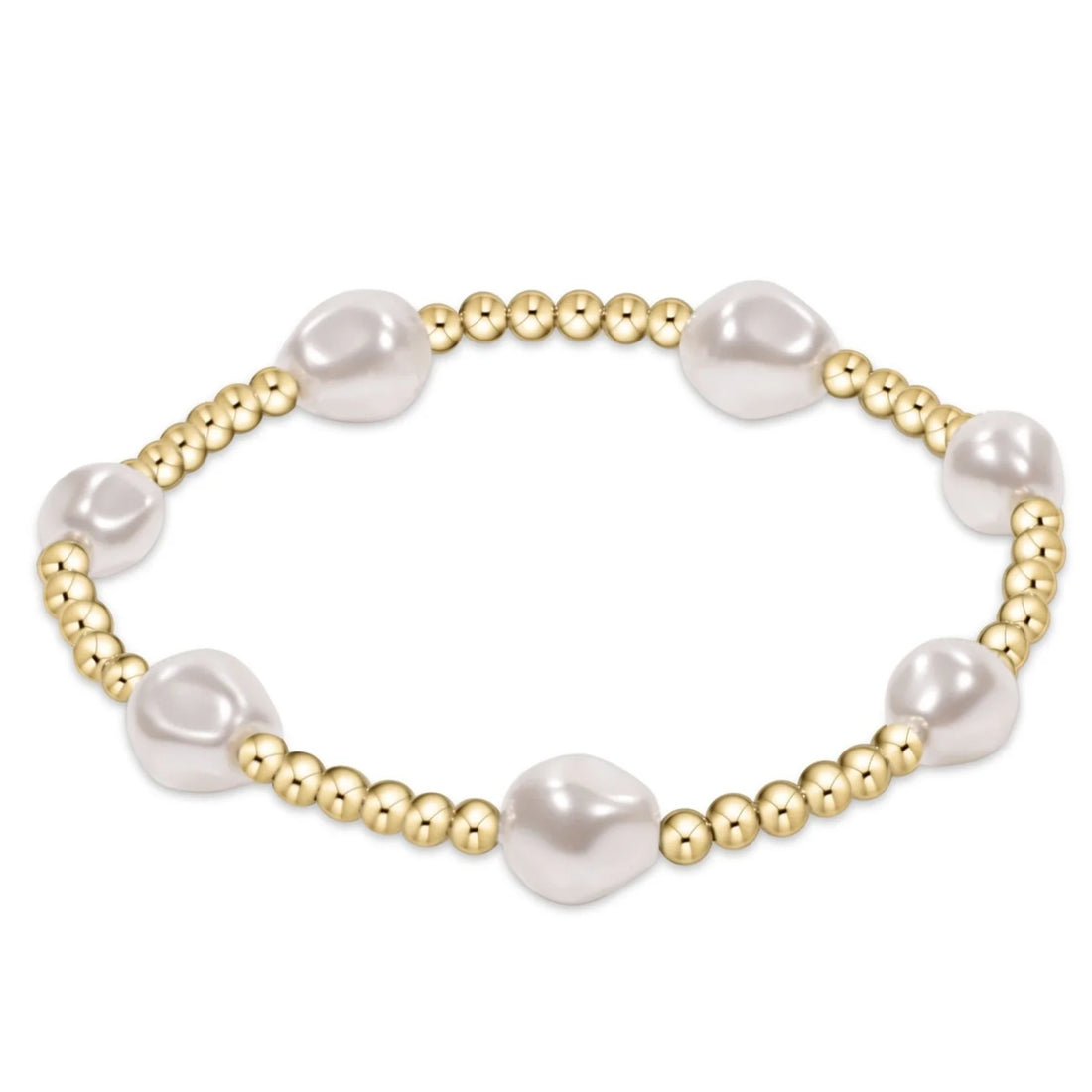 Enewton Extends Admire Gold 3mm Bead Bracelet - Pearl