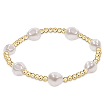 Enewton Extends Admire Gold 3mm Bead Bracelet - Pearl
