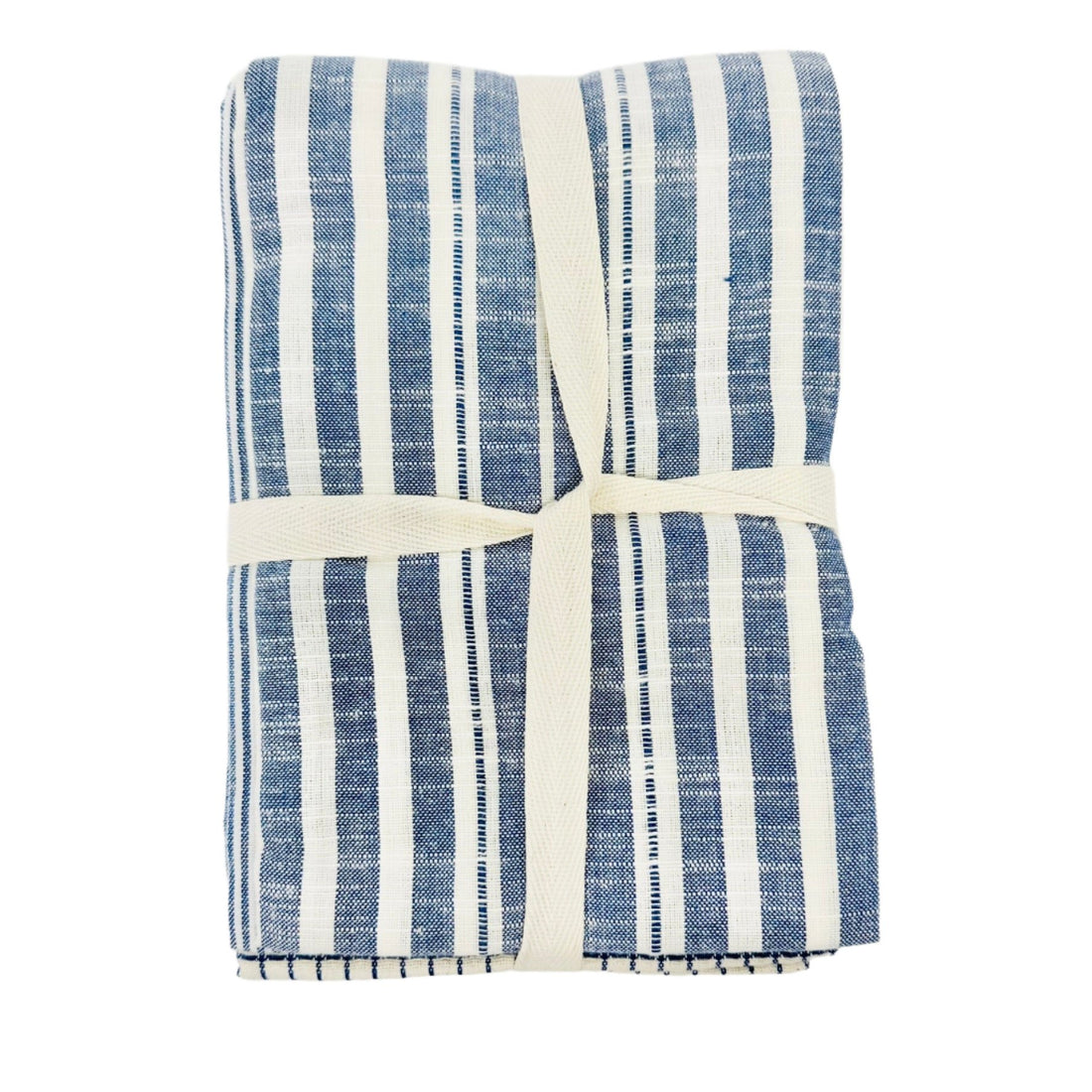 Cotton Tea Towel Blue and Cream Set