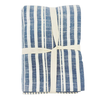 Cotton Tea Towel Blue and Cream Set