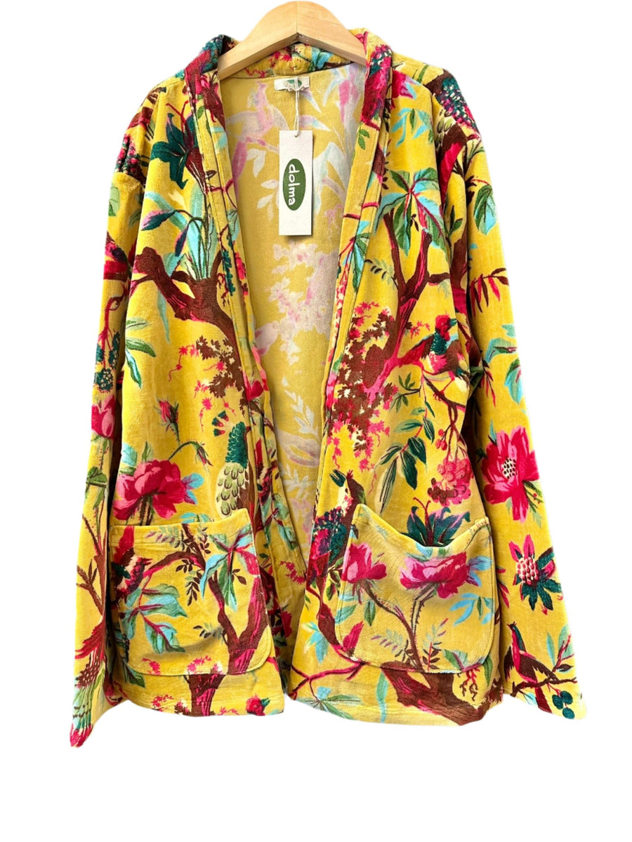 Dolma Mustard Velvet Fabric Jacket