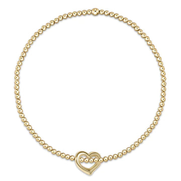 Enewton Egirl Classic Gold 2mm Bead Bracelet -Love Small Charm