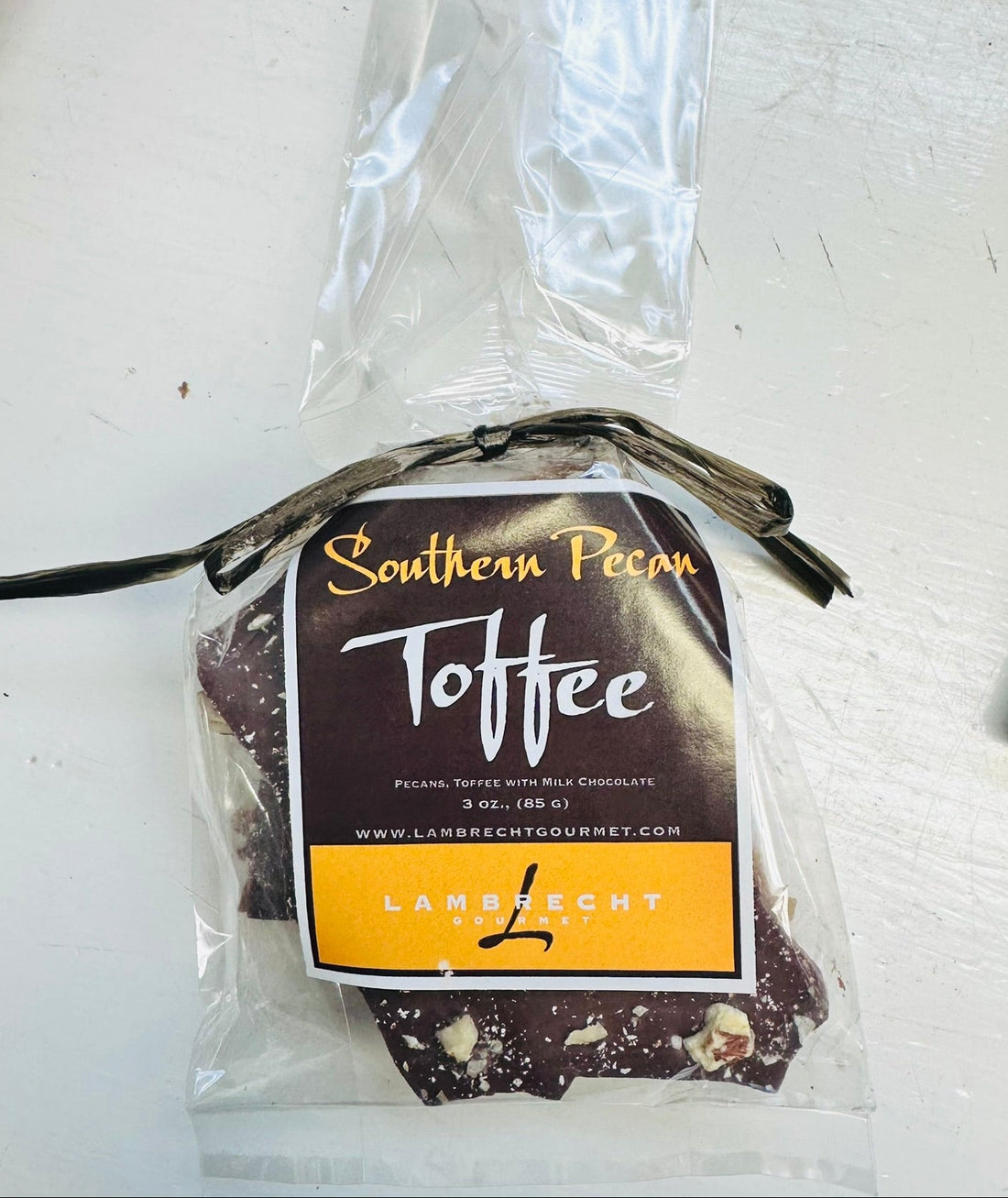Lambrecht Gourmet Southern Pecan Toffee 3 oz. Poly Bag