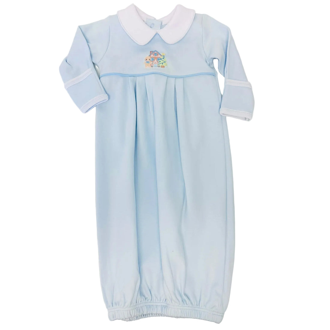 Magnolia Baby Sweet Gingerbread Emb Collared Pleated Gown