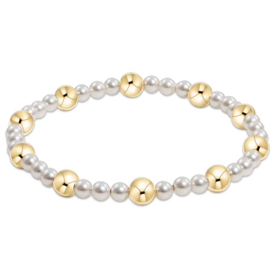 Enewton Pearl Sincerity Pattern 4mm Bead Bracelet - 6mm Gold