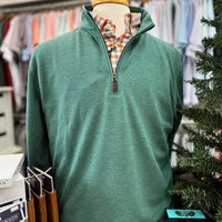 Horn Legend Duo Tone Blended Cotton Crew Pullover - Green