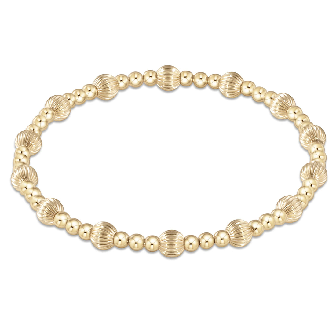 Dignity Sincerity Pattern 5mm Bead Bracelet Gold