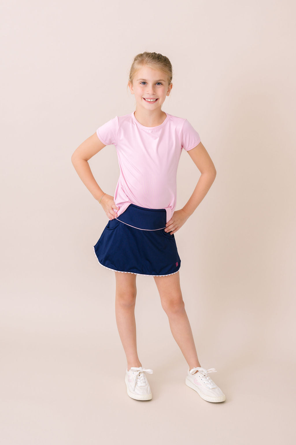 Set Fashion Teagan Tiffany Skort - Nantucket Navy, Cotton Candy Pink