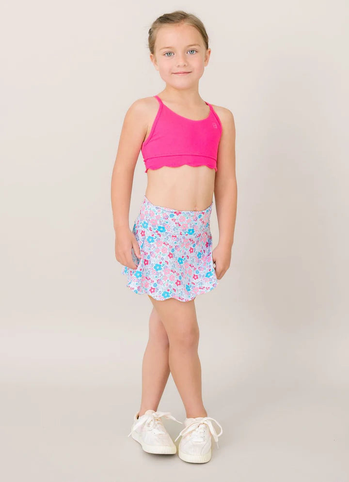 Set Fashion Zoe Scallop Skort - Bloomberry Floral/Power Pink