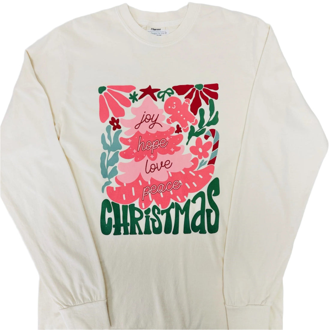 Joy Hope Love Peace Long-Sleeve Christmas Tee