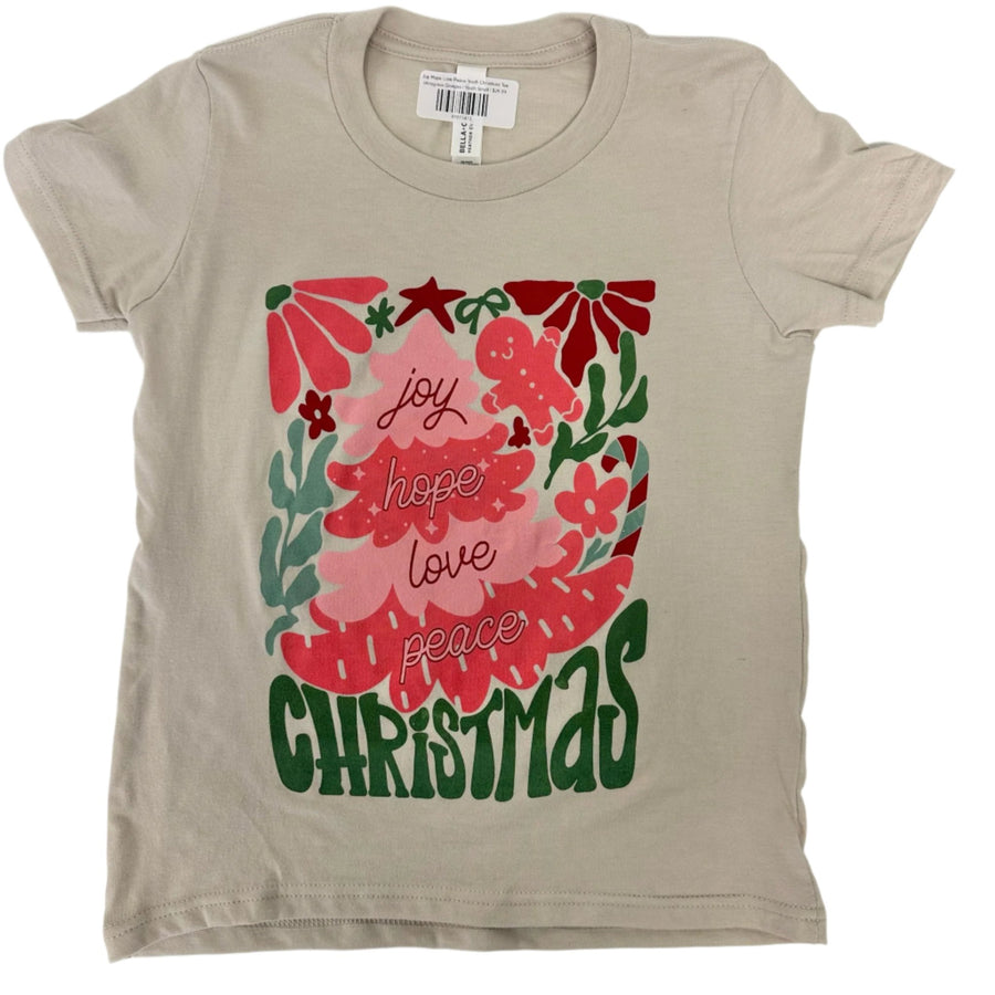 Joy Hope Love Peace Youth Christmas Tee