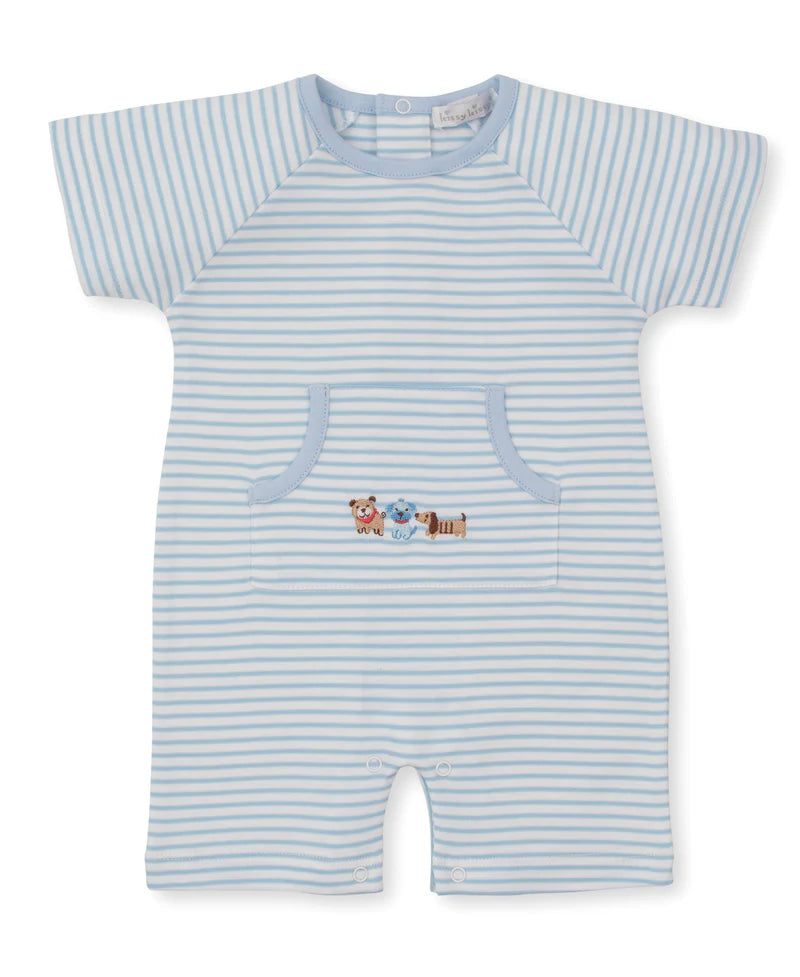 Kissy Kissy Playground Pups Striped Playsuit