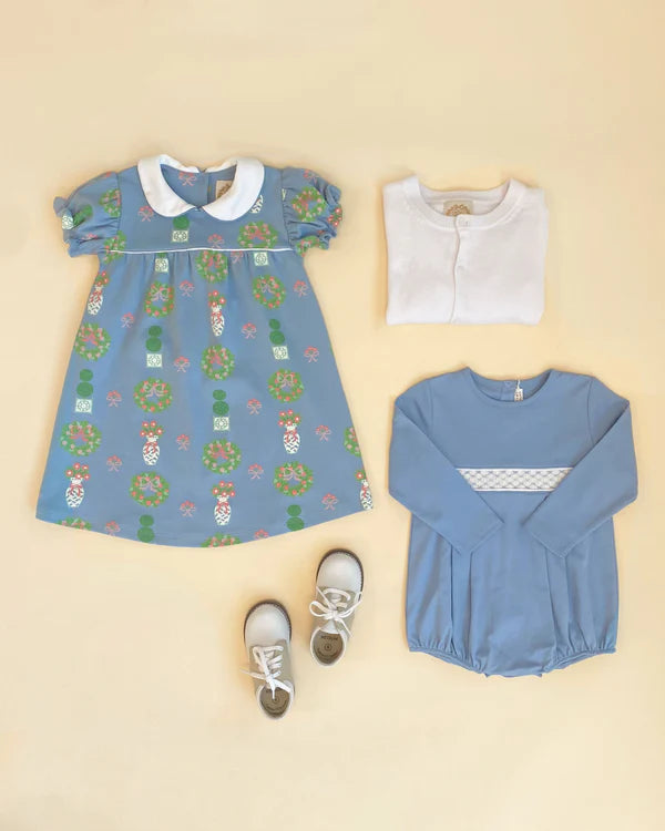 Beaufort Bonnet Long Sleeve Bradford Bubble - Barrington Blue/Worth Ave White/Old Greenwich Green
