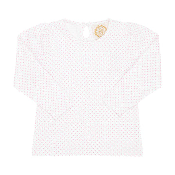 Penny’s Long Sleeve Play Shirt Hamptons Hot Pink Microdot