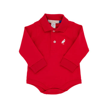 Beaufort Bonnet Prim and Proper Polo LS Pima Onesie Richmond Red/Worth Avenue White