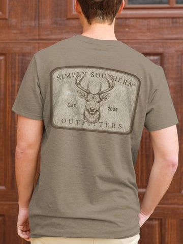 Simply Southern Mens SS Buck Tee - Desert Heather