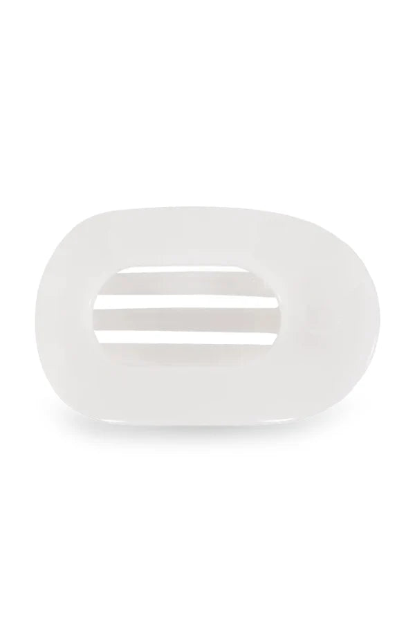 Teleties Coconut White Large Flat Round Clip