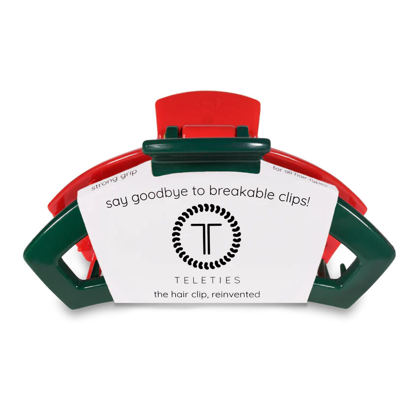 Teleties Open Red and Green Large Hair Clip