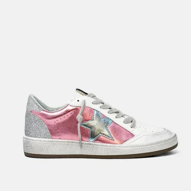 ShuShop Paz Metallic Pink Sneakers