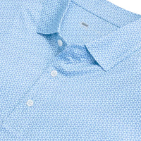 Onward Reserve Out Of The Office Printed Performance Polo- Delicate Blue