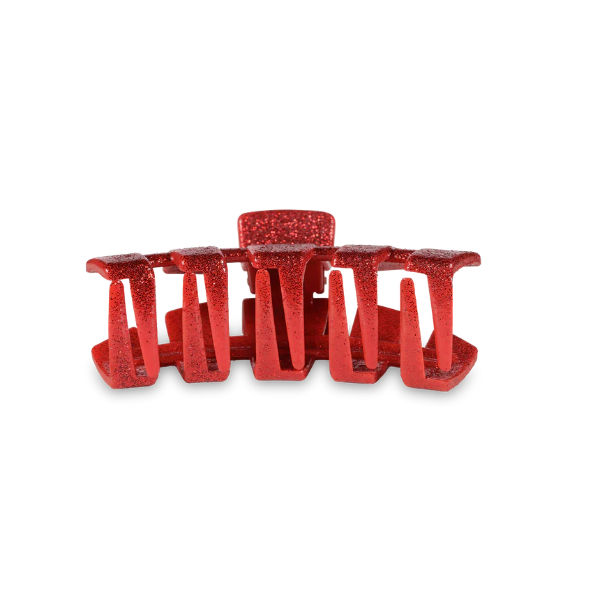 Teleties Open Red Glitter Tiny Hair Clip