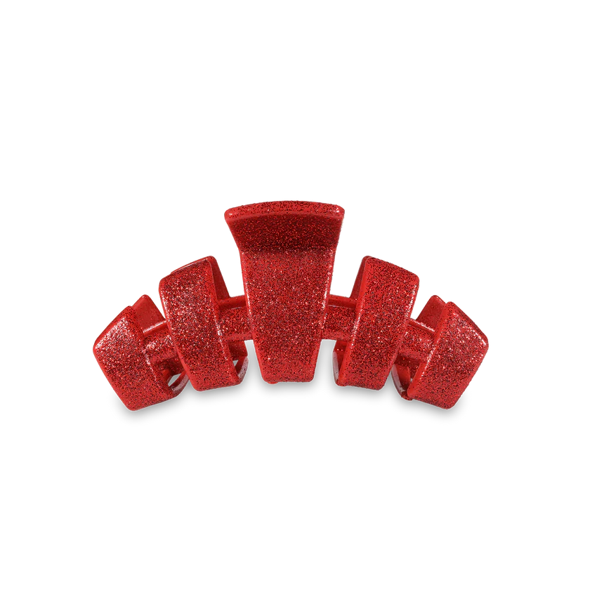 Teleties Open Red Glitter Tiny Hair Clip