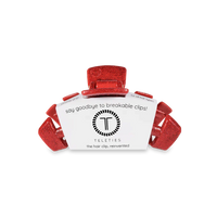 Teleties Open Red Glitter Tiny Hair Clip
