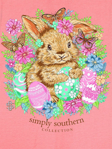 Simply Southern Youth SS Bunny Tee - Peach