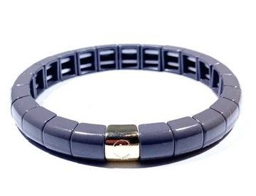 Caryn Lawn Tile Tube Bracelet-Navy