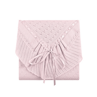 Pointelle Knit Ruffle Blanket