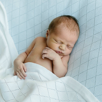 Diamond Pointelle Knit Ruffle Blanket