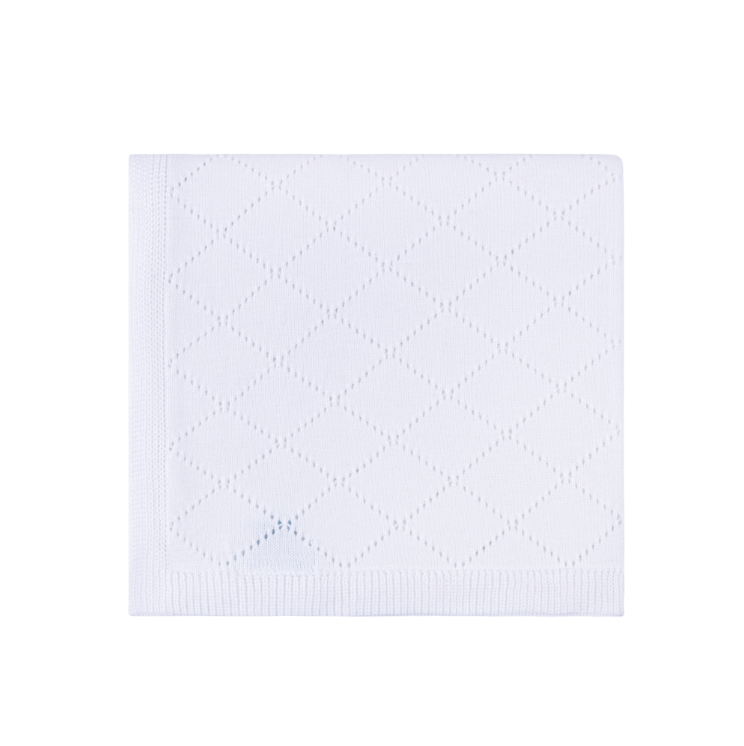 Diamond Pointelle Knit Ruffle Blanket