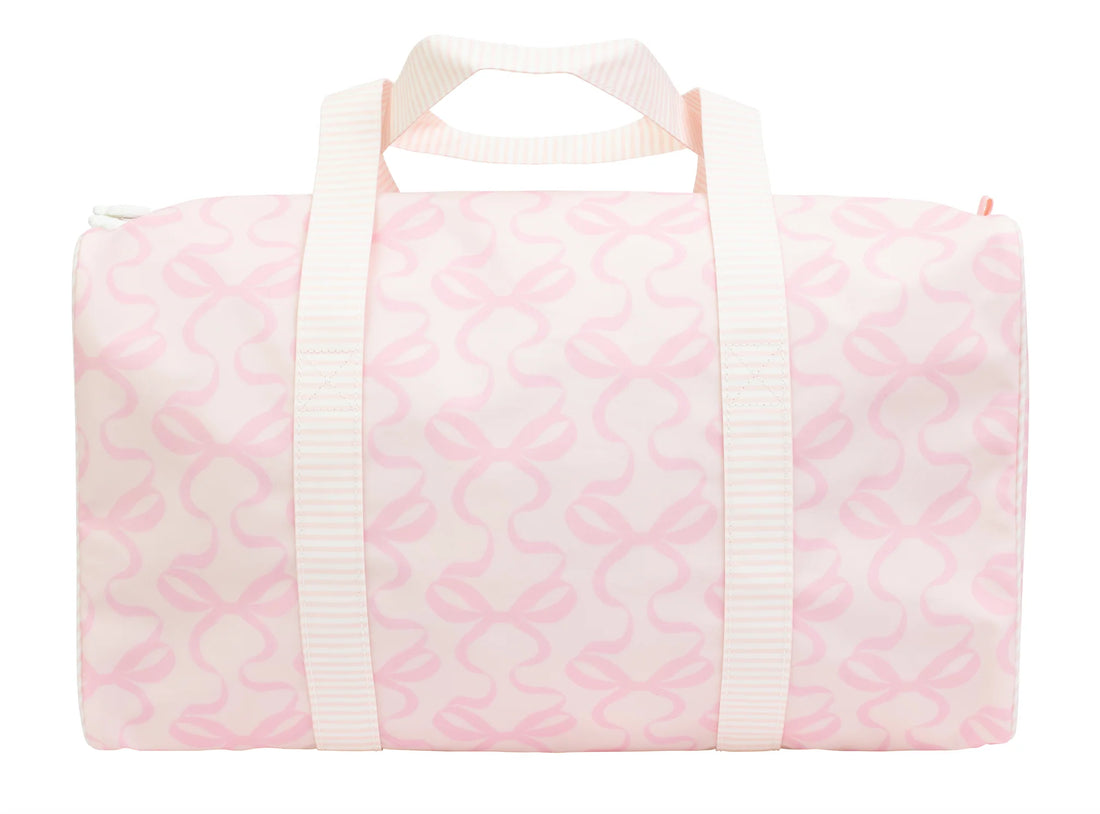 Apple of My Isla Bows on Pink Duffle Bag