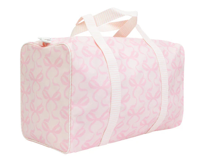 Apple of My Isla Bows on Pink Duffle Bag