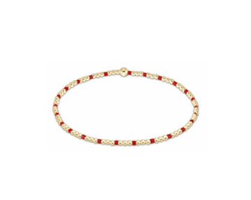 Enewton Gameday Hope Sincerity Pattern 2mm Bead Bracelet - Bright Red