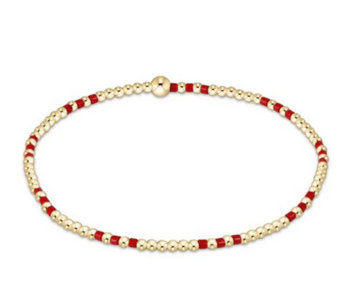 Enewton Hope Joy Pattern 2mm Bead Bracelet- Bright Red