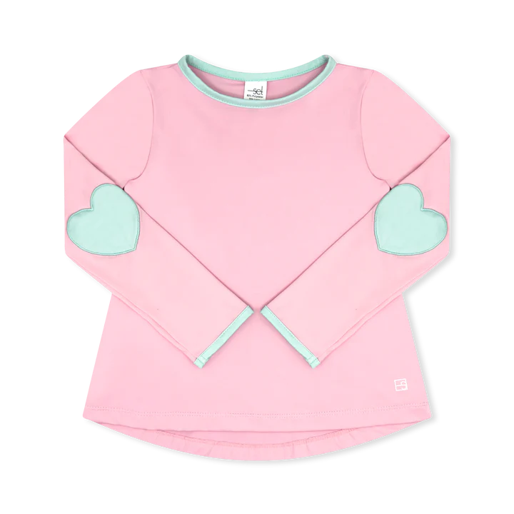 Set Fashion Kylie T LS Shirt - Cotton Candy PInk, Cool Mint