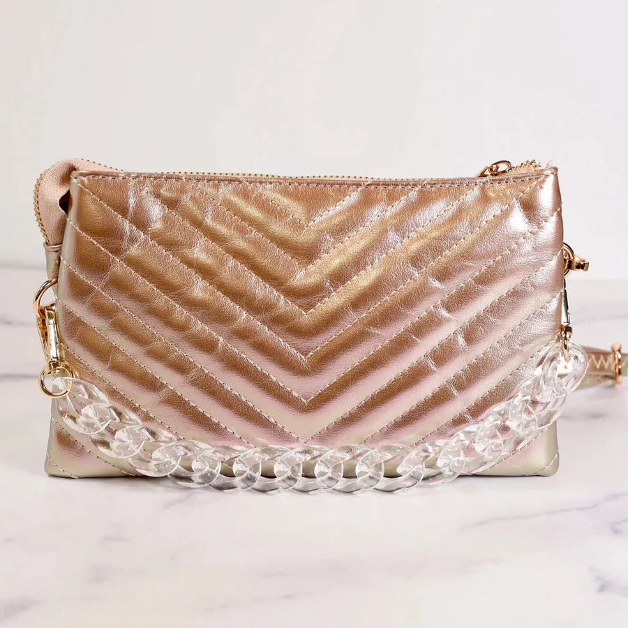 Sherman Gold Opal Quilted Crossbody