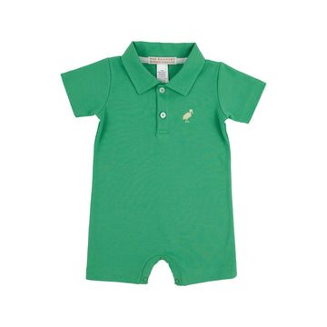 Beaufort Bonnet Sir Proper's Romper - Kiawah Kelly Green/Bellport Butter Yellow