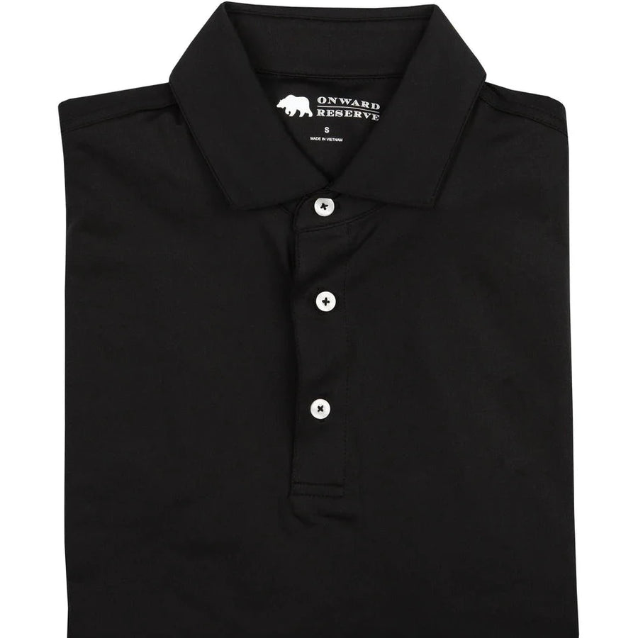 Onward Reserve Solid Black Performance Polo