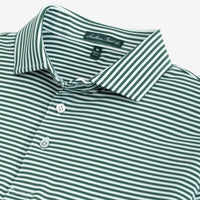 Southern Point Youth Hinton Stripe Hunter Green /White Polo