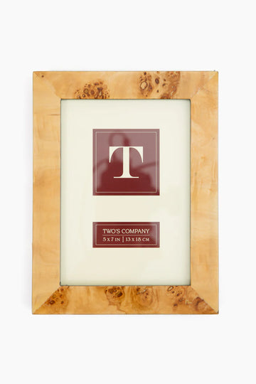 Two's Co Burled Wood 5x7 Photo Frame