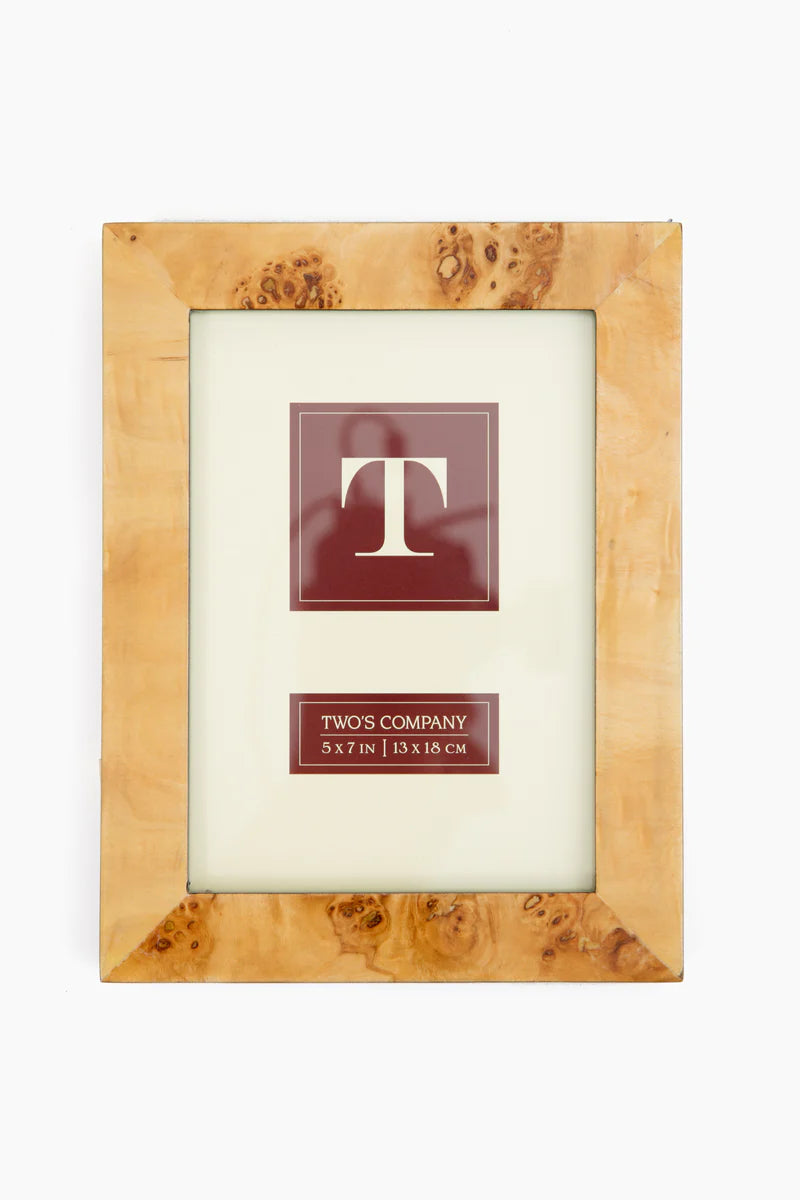 Two's Co Burled Wood 5x7 Photo Frame