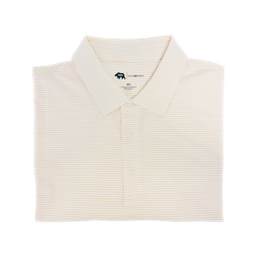 Onward Reserve Birdie Stripe Performance Polo White/Coral