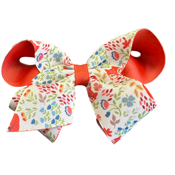 Wee Ones Medium Animal Print Bow- Fox